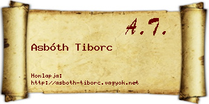 Asbóth Tiborc névjegykártya